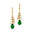 Spiral Diamond Pear Cut Emerald Dangle Earrings - GeumJewels
