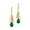 Spiral Diamond Pear Cut Emerald Dangle Earrings - GeumJewels