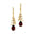 Spiral Diamond Pear Cut Garnet Dangle Earrings - GeumJewels