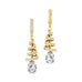 Spiral Diamond Pear Cut Lab Diamond Dangle Earrings - GeumJewels