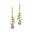 Spiral Diamond Pear Cut Moonstone Dangle Earrings - GeumJewels