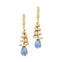 Spiral Diamond Pear Cut Moonstone Dangle Earrings - GeumJewels