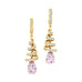 Spiral Diamond Pear Cut Morganite Dangle Earrings - GeumJewels