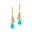 Spiral Diamond Pear Cut Paraiba Tourmaline Dangle Earrings - GeumJewels