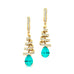Spiral Diamond Pear Cut Paraiba Tourmaline Dangle Earrings - GeumJewels