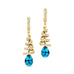Spiral Diamond Pear Cut Swiss Blue Topaz Dangle Earrings - GeumJewels