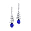 Spiral Diamond Pear Cut Tanzanite Dangle Earrings - GeumJewels