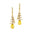 Spiral Diamond Pear Cut Yellow Sapphire Dangle Earrings - GeumJewels