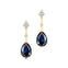 Teardrop Alexandrite Drop Earrings with Accent Diamonds - GeumJewels