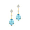 Teardrop Aquamarine Drop Earrings with Accent Diamonds - GeumJewels