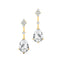 Teardrop Lab Diamond Drop Earrings with Accent Diamonds - GeumJewels