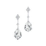 Teardrop Lab Diamond Drop Earrings with Accent Diamonds - GeumJewels
