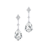 Teardrop Lab Diamond Drop Earrings with Accent Diamonds - GeumJewels