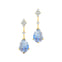Teardrop Moonstone Drop Earrings with Accent Diamonds - GeumJewels