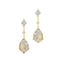 Teardrop Opal Drop Earrings with Accent Diamonds - GeumJewels