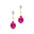 Teardrop Pink Sapphire Drop Earrings with Accent Diamonds - GeumJewels