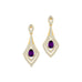 Vintage Inspired Pear Cut Amethyst Diamond Drop Earrings - GeumJewels