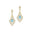 Vintage Inspired Pear Cut Aquamarine Diamond Drop Earrings - GeumJewels