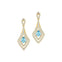 Vintage Inspired Pear Cut Aquamarine Diamond Drop Earrings - GeumJewels