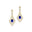 Vintage Inspired Pear Cut Blue Sapphire Diamond Drop Earrings - GeumJewels