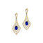 Vintage Inspired Pear Cut Blue Sapphire Diamond Drop Earrings - GeumJewels