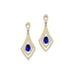 Vintage Inspired Pear Cut Blue Sapphire Diamond Drop Earrings - GeumJewels