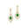 Vintage Inspired Pear Cut Emerald Diamond Drop Earrings - GeumJewels