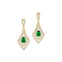 Vintage Inspired Pear Cut Emerald Diamond Drop Earrings - GeumJewels
