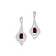 Vintage Inspired Pear Cut Garnet Diamond Drop Earrings - GeumJewels
