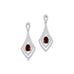 Vintage Inspired Pear Cut Garnet Diamond Drop Earrings - GeumJewels