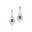 Vintage Inspired Pear Cut London Blue Topaz Diamond Drop Earrings - GeumJewels