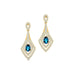 Vintage Inspired Pear Cut London Blue Topaz Diamond Drop Earrings - GeumJewels