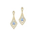 Vintage Inspired Pear Cut Moonstone Diamond Drop Earrings - GeumJewels