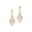Vintage Inspired Pear Cut Morganite Diamond Drop Earrings - GeumJewels