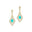 Vintage Inspired Pear Cut Paraiba Tourmaline Diamond Drop Earrings - GeumJewels