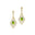 Vintage Inspired Pear Cut Peridot Diamond Drop Earrings - GeumJewels