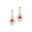 Vintage Inspired Pear Cut Pink Sapphire Diamond Drop Earrings - GeumJewels