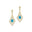 Vintage Inspired Pear Cut Swiss Blue Topaz Diamond Drop Earrings - GeumJewels