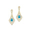 Vintage Inspired Pear Cut Swiss Blue Topaz Diamond Drop Earrings - GeumJewels