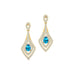 Vintage Inspired Pear Cut Swiss Blue Topaz Diamond Drop Earrings - GeumJewels