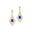 Vintage Inspired Pear Cut Tanzanite Diamond Drop Earrings - GeumJewels