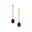 Vintage Style Pear Cut Amethyst Halo Diamond Drop Earrings - GeumJewels