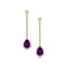 Vintage Style Pear Cut Amethyst Halo Diamond Drop Earrings - GeumJewels