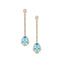 Vintage Style Pear Cut Aquamarine Halo Diamond Drop Earrings - GeumJewels