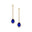 Vintage Style Pear Cut Blue Sapphire Halo Diamond Drop Earrings - GeumJewels