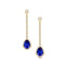 Vintage Style Pear Cut Blue Sapphire Halo Diamond Drop Earrings - GeumJewels