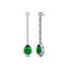 Vintage Style Pear Cut Emerald Halo Diamond Drop Earrings - GeumJewels