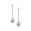 Vintage Style Pear Cut Moonstone Halo Diamond Drop Earrings - GeumJewels