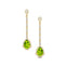 Vintage Style Pear Cut Peridot Halo Diamond Drop Earrings - GeumJewels