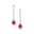 Vintage Style Pear Cut Pink Sapphire Halo Diamond Drop Earrings - GeumJewels